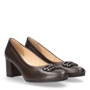  Brązowe skórzane czółenka 6705 Bioeco by Arka