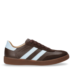  Brązowo-niebieskie skórzane buty sportowe 6815 Bioeco by Arka