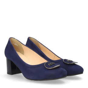  Granatowe welurowe czółenka 6844 Bioeco by Arka