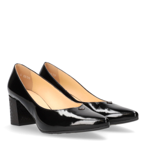  Czarne lakierowane czółenka 6859 Bioeco by Arka