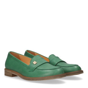  Zielone skórzane mokasyny 6876 Bioeco by Arka