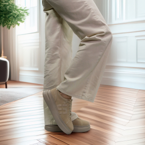  Beżowe welurowe sneakersy 6898 Bioeco by Arka