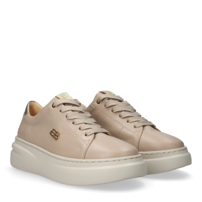  Beżowe skórzane sneakersy 6899 Bioeco by Arka