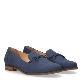  Niebieskie welurowe mokasyny 6902 Bioeco by Arka