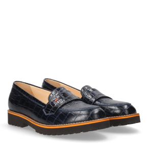  Granatowe skórzane mokasyny 6908 Bioeco by Arka