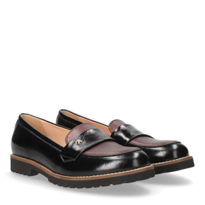  Czarne lakierowane mokasyny 6908 Bioeco by Arka