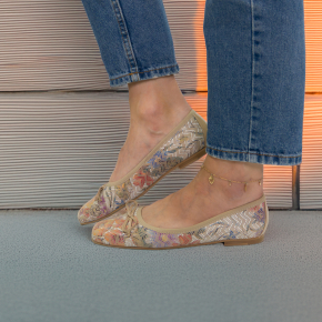  Kolorowe skórzane balerina 6924 Bioeco by Arka