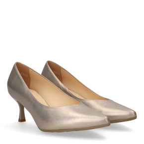  Złote skórzane czółenka 6940 Bioeco by Arka