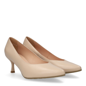  Beżowe skórzane czółenka 6940 Bioeco by Arka