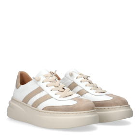  Biało beżowe sneakersy 6945 Bioeco by Arka