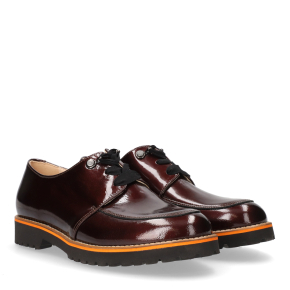  Bordowe lakierowane półbuty 6951 Bioeco by Arka