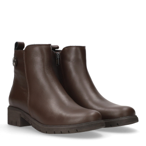  Brązowe skórzane botki 7310 Bioeco by Arka