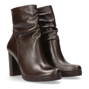 Brązowe skórzane botki 7311 Bioeco by Arka