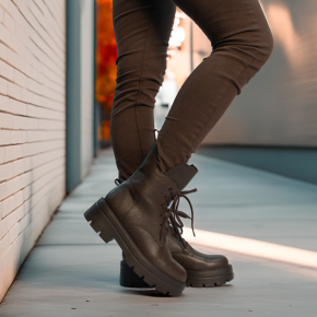  Brązowe skórzane botki 7723 Bioeco by Arka