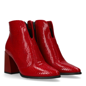  Czerwone skórzane botki 7758 Bioeco by Arka