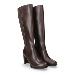  Brązowe skórzane kozaki ze streczem 7791 Bioeco by Arka