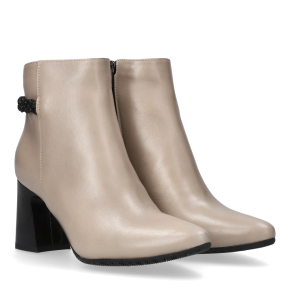  Beżowe skórzane botki 7838 Bioeco by Arka