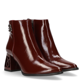  Bordowe lakierowane botki 7867 Bioeco by Arka