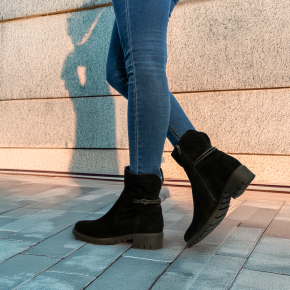  Czarne skórzane botki 7878 Bioeco by Arka