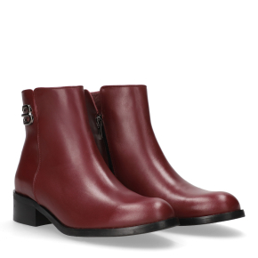  Bordowe skórzane botki 7893 Bioeco by Arka