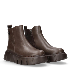  Brązowe skórzane botki 7897 Bioeco by Arka