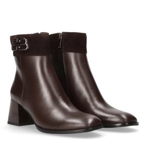  Brązowe skórzane botki 7909 Bioeco by Arka