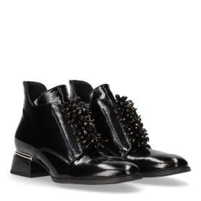  Czarne lakierowane botki 7924 Bioeco by Arka