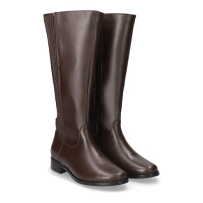  Brązowe skórzane kozaki ze streczem szersza cholewa 7928 Bioeco by Arka