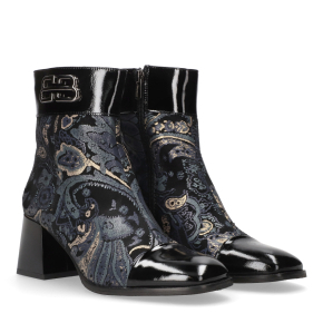  Eleganckie skórzane botki z nadrukiem 7935 Bioeco by Arka