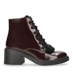  Bordowe lakierowane botki 7949 Bioeco by Arka