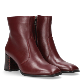  Bordowe skórzane botki 7951 Bioeco by Arka