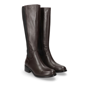  Brązowe skórzane kozaki ze streczem 7961 Bioeco by Arka