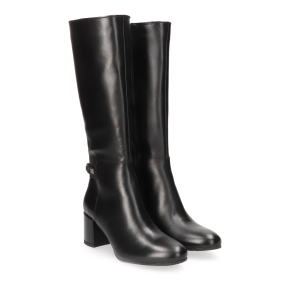  Czarne skórzane kozaki 7963 Bioeco by Arka