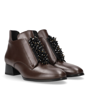  Brązowe skórzane botki 7965 Bioeco by Arka