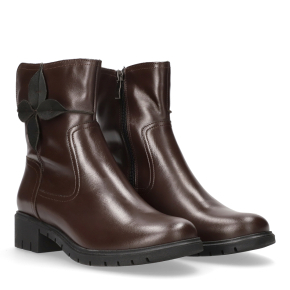  Brązowe skórzane botki 7969 Bioeco by Arka