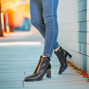  Czarne skórzane botki 7983 Bioeco by Arka