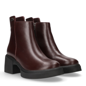  Bordowe skórzane botki 7994 Bioeco by Arka