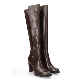  Czekoladowe skórzane kozaki  8016 Bioeco by Arka