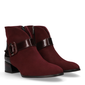  Bordowe welurowe botki 8038 Bioeco by Arka