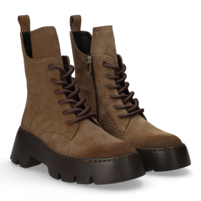  Brązowe skórzane botki 8054 Bioeco by Arka
