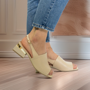 Beige leather sandals 4091 Bioeco by Arka