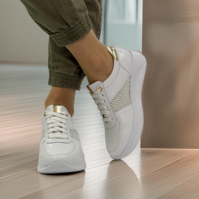  Białe skórzane buty sportowe 6789 Bioeco by Arka