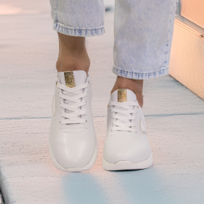  Białe skórzane buty sportowe 6749 Bioeco by Arka