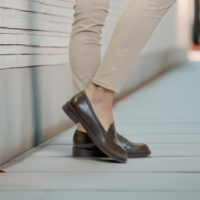  Brown leather moccasins 6583 Bioeco by Arka