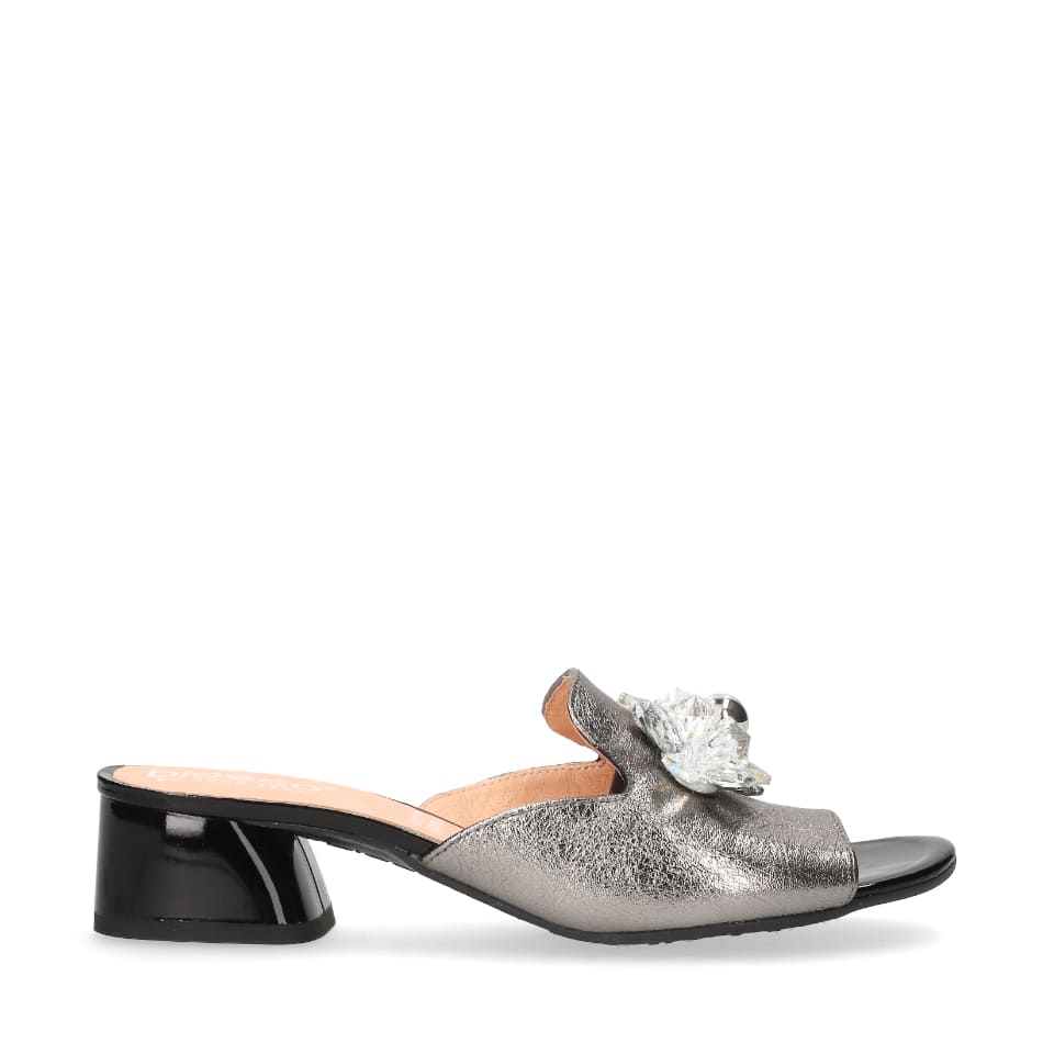 Silver leather slippers