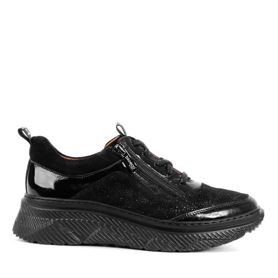 Czarne skórzane sportowe buty