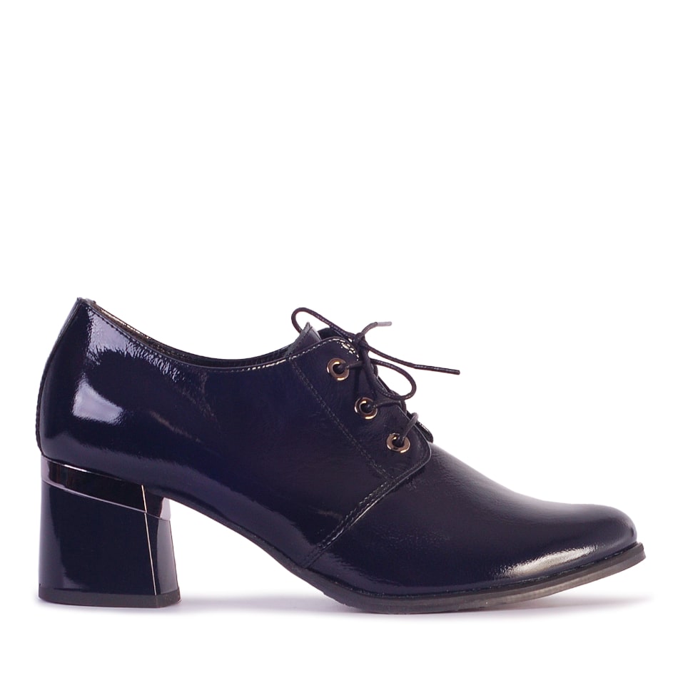 Navy blue leather shoes