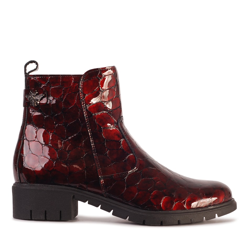 Burgundy lacquered boots