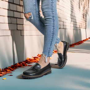 Czarne skórzane mokasyny Barefoot 6920 Bioeco by Arka