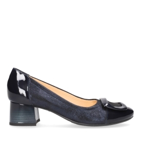 Navy Blue Leather Pumps 6631 Bioeco by Arka